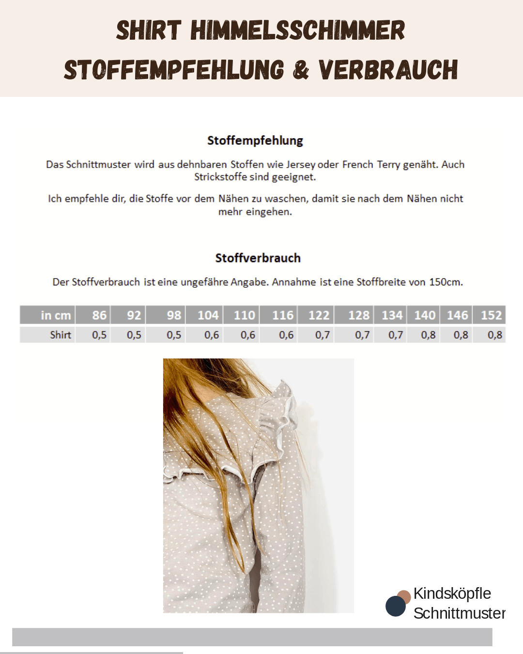 Schnittmuster Himmelsschimmer – Shirt Größen 86-152 : - Sewando