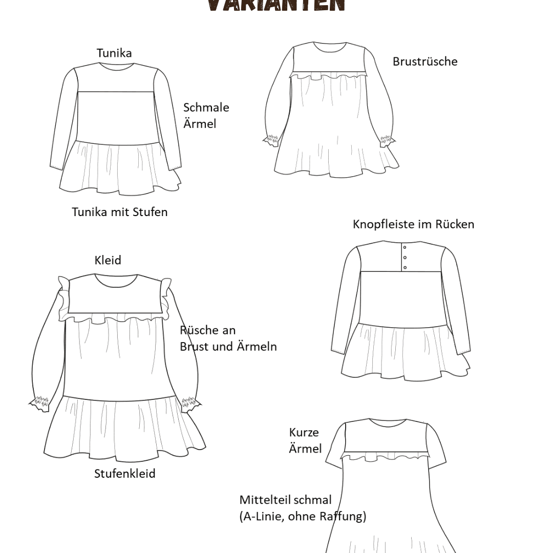 Schnittmuster Sternschnuppe – Tunika oder Kleid Größen 86-152 : - Sewando