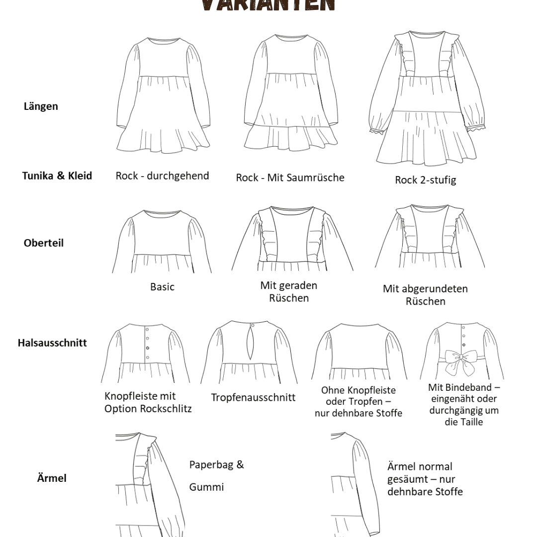Schnittmuster Wintersonne – Tunika & Kleid Größen 86-140 : - Sewando