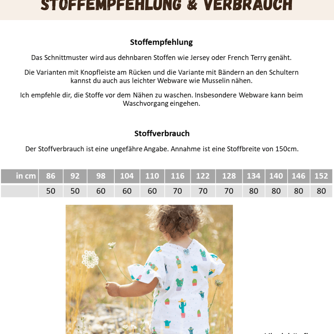 Schnittmuster Meerblick – Shirt Größen 86-152 : - Sewando