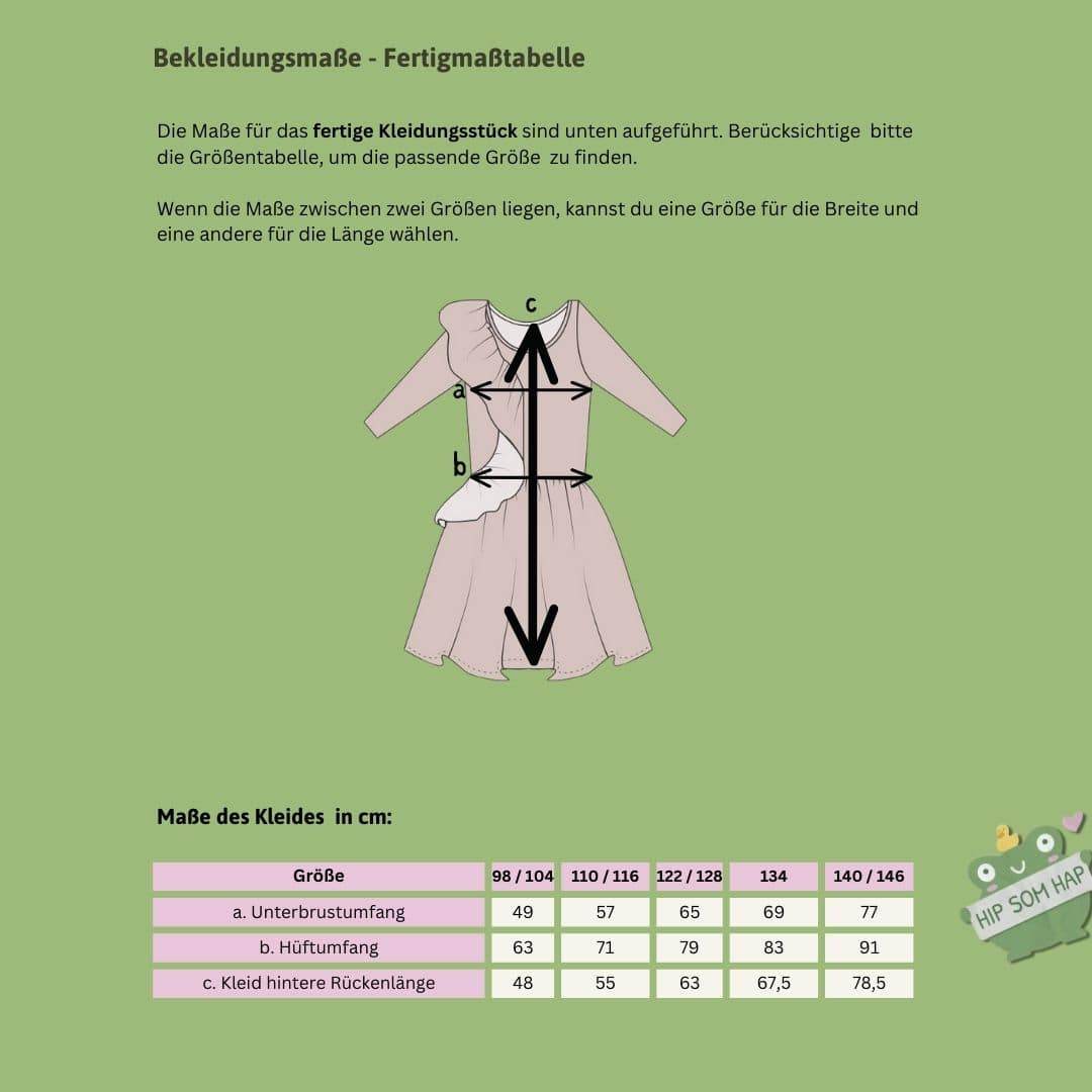 Schnittmuster Mathilda – Rüschenkleid für Mädchen Gr. 98–134 inkl. Anleitung - Sewando