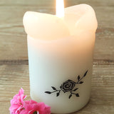 Vorlage für Kerzentattoo Blumen Blüten pdf Kerzensticker für Wasserschiebefolie - Sewando