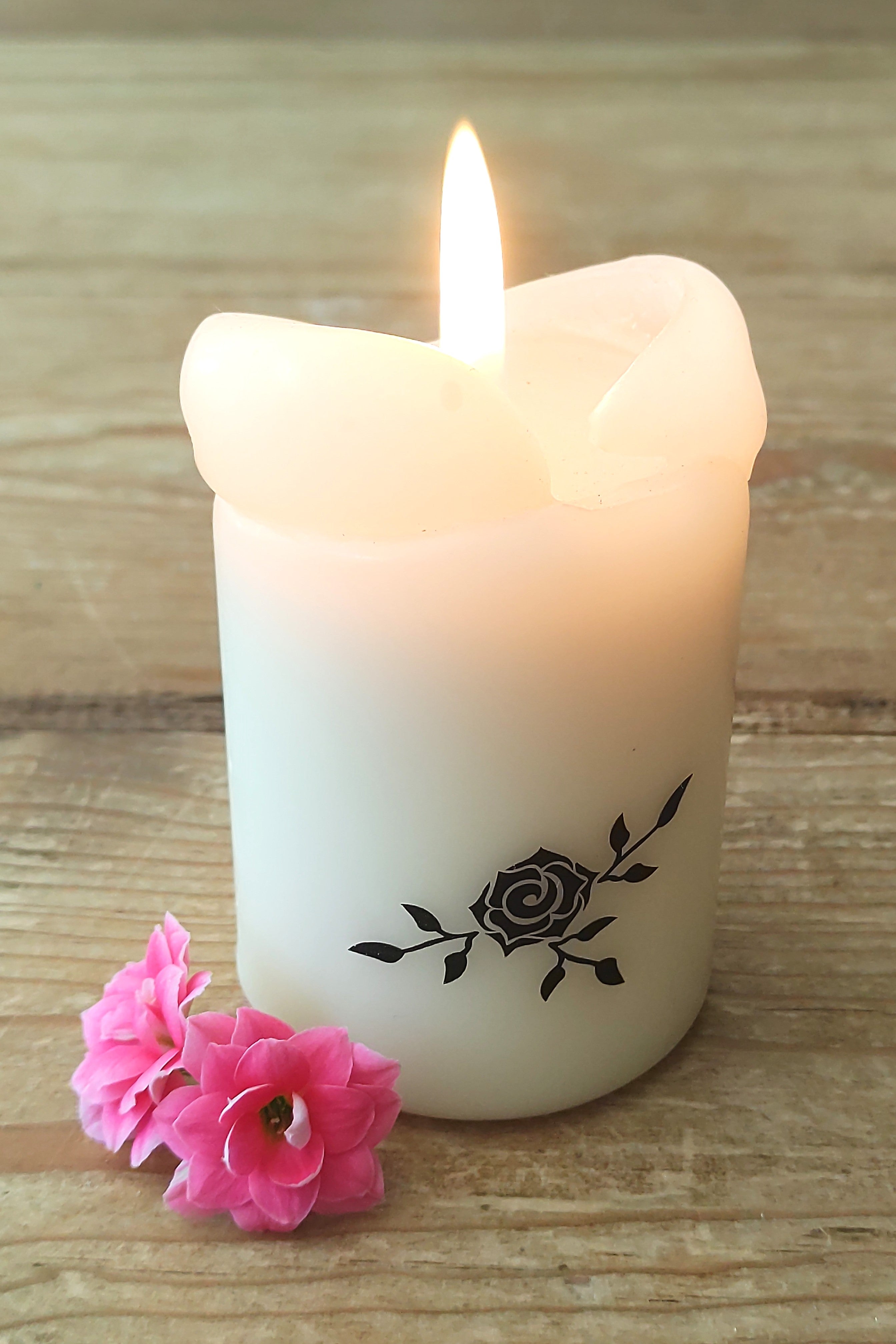 Vorlage für Kerzentattoo Blumen Blüten pdf Kerzensticker für Wasserschiebefolie - Sewando