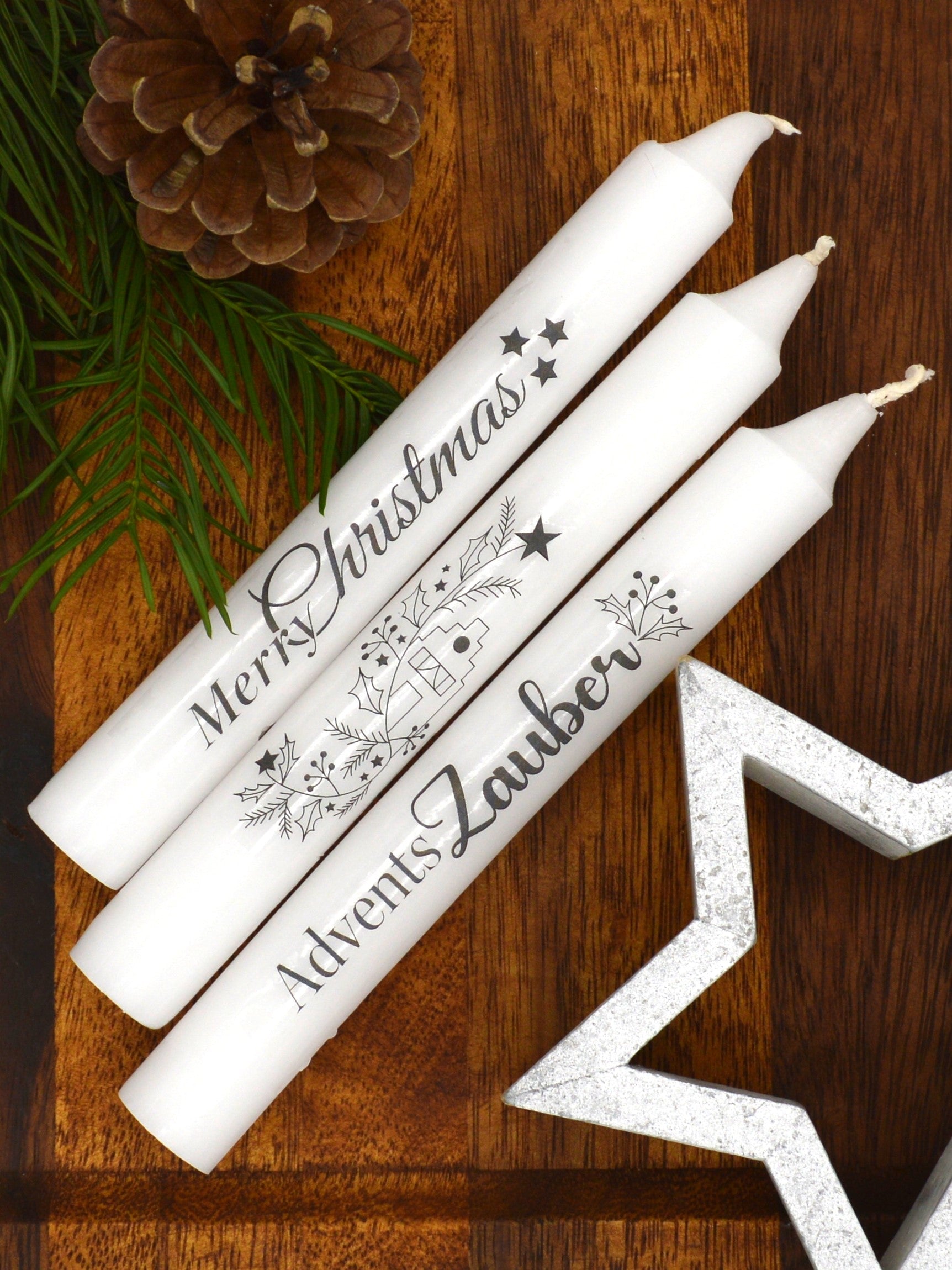 Vorlage für Kerzentattoo Weihnachten pdf Advent Kerzensticker für Wasserschiebefolie - Sewando