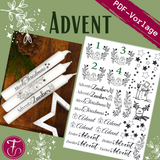 Vorlage für Kerzentattoo Weihnachten pdf Advent Kerzensticker für Wasserschiebefolie - Sewando