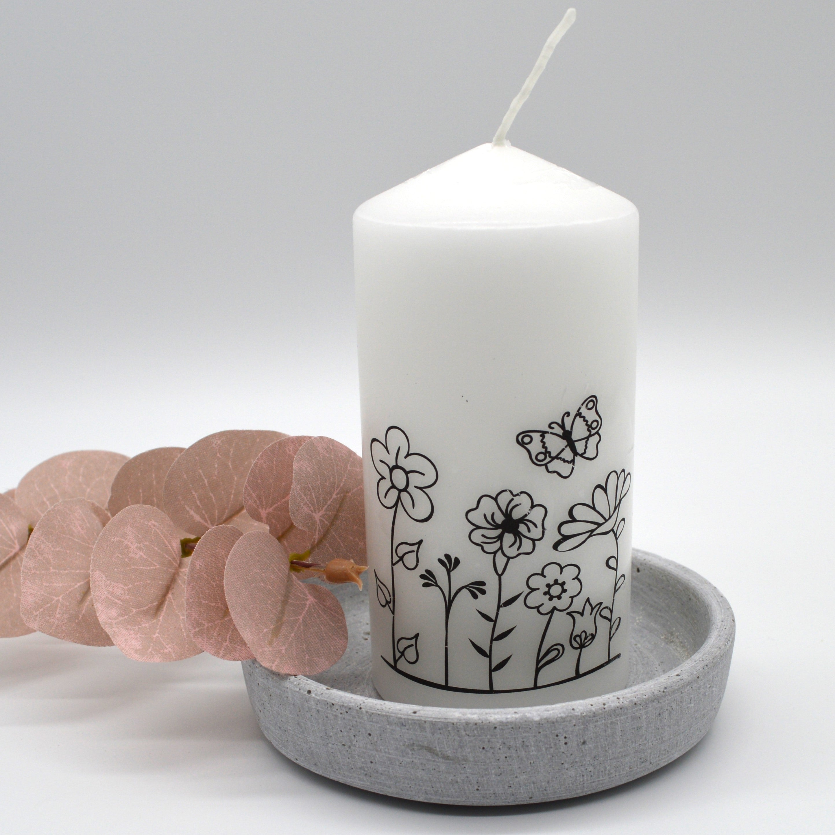 Vorlage für Kerzentattoo Blumen Blüten pdf Kerzensticker für Wasserschiebefolie - Sewando