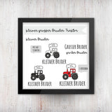 Plotterdatei "Kleiner - grosser Bruder Traktor"