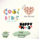 Fröhliche Kinder-Plotterdateien – Happy Mood, Cool Kids & Bloom - Sewando