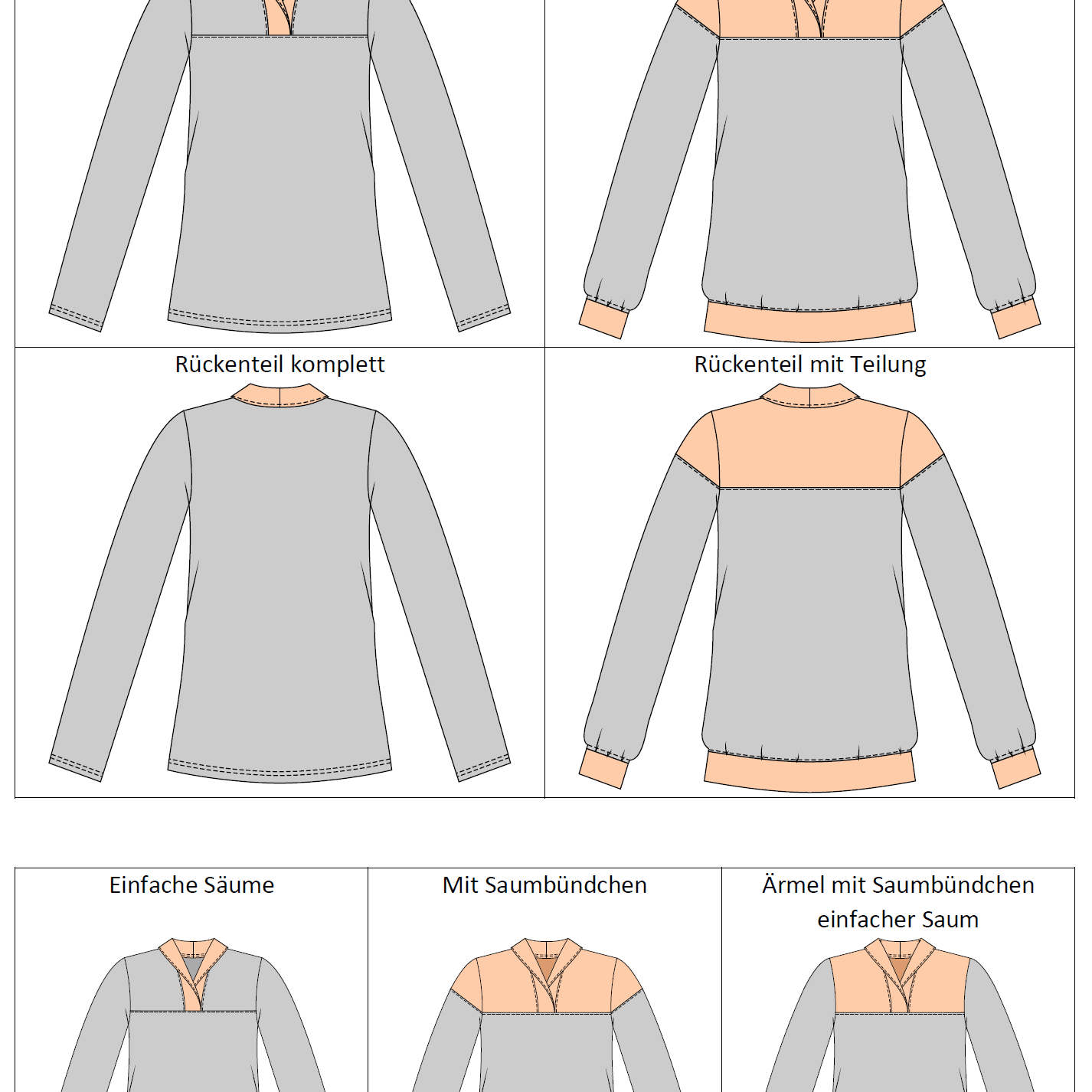 Schnittmuster Kikyo – eleganter Pullover mit Wickelkragen Gr. 34-50 / BU 80-116 - Sewando
