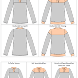 Kikyo – eleganter Pullover mit Wickelkragen Gr. 34-50 / BU 80-116 - Sewando