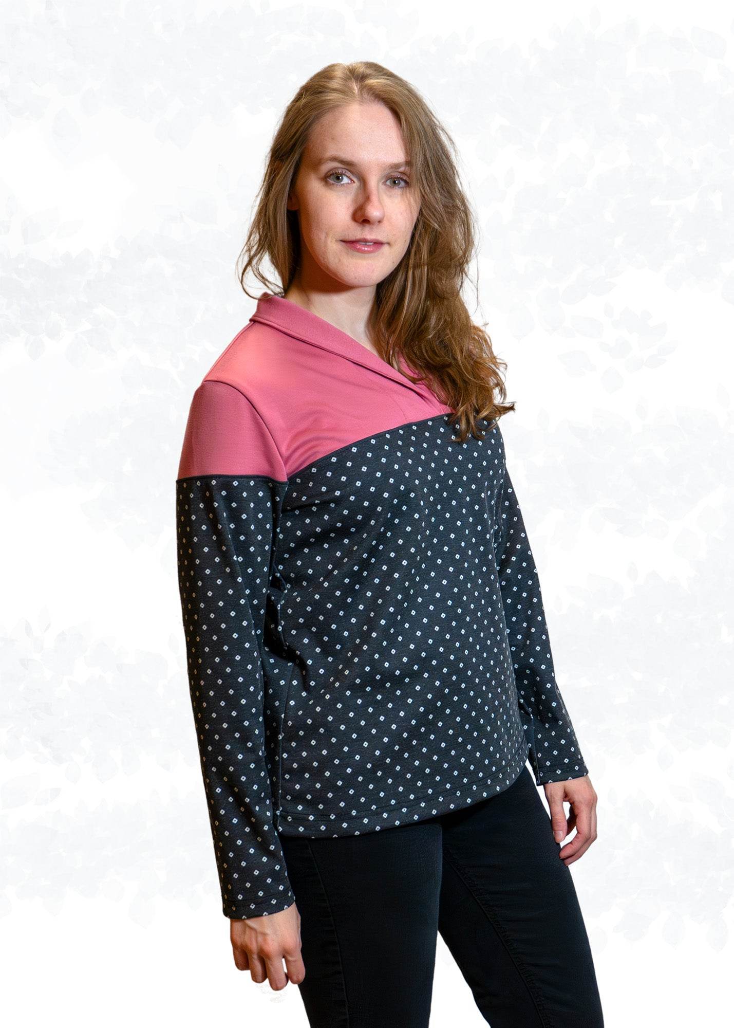 Kikyo – eleganter Pullover mit Wickelkragen Gr. 34-50 / BU 80-116 - Sewando