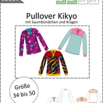 Kikyo – eleganter Pullover mit Wickelkragen Gr. 34-50 / BU 80-116 - Sewando