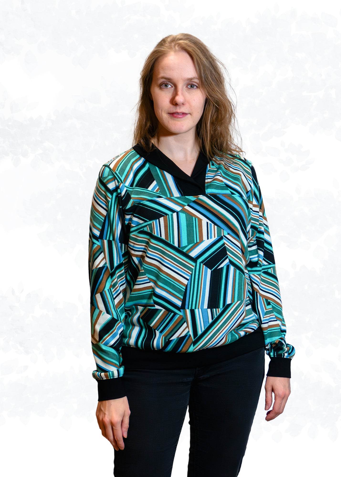 Kikyo – eleganter Pullover mit Wickelkragen Gr. 34-50 / BU 80-116 - Sewando