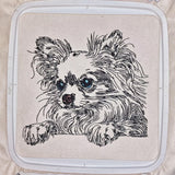 Stickdatei - WENIGER STICHE - Chihuahua "Kim"- realistisch - FÜR HELLE STOFFE