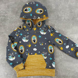 Schnittmuster Kim - Kinderhoodie mit Kapuze oder Wickelkragen Gr. 86-158 - Sewando