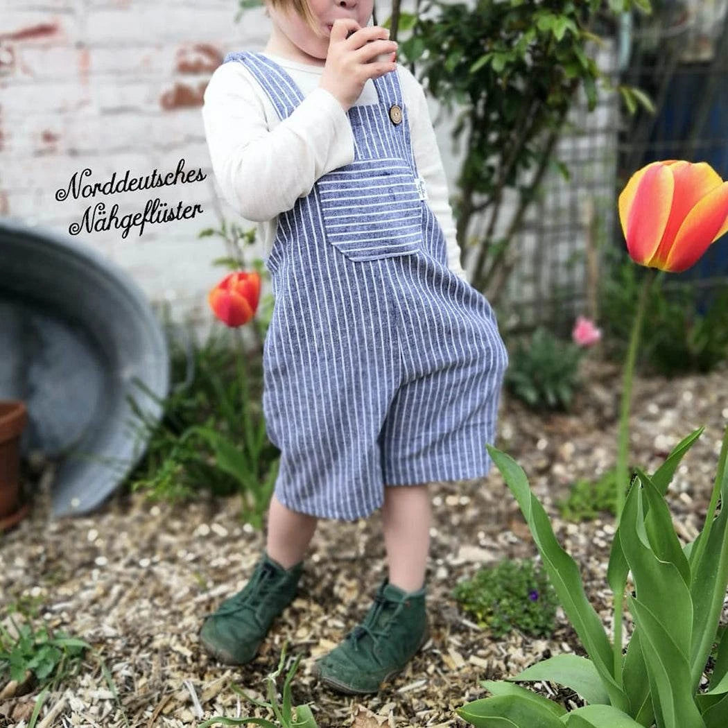 Kinder-Latzhose Aus Gewaschenem Stoff – Waschbare Overall-Hose Für Jungen & Mädchen (Größen 3-8 Jahre)