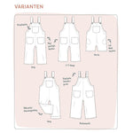 Schnittmuster Mitwachs-Kinderlatzhose & Latzshorts | Gr. 86 - 128 - Sewando