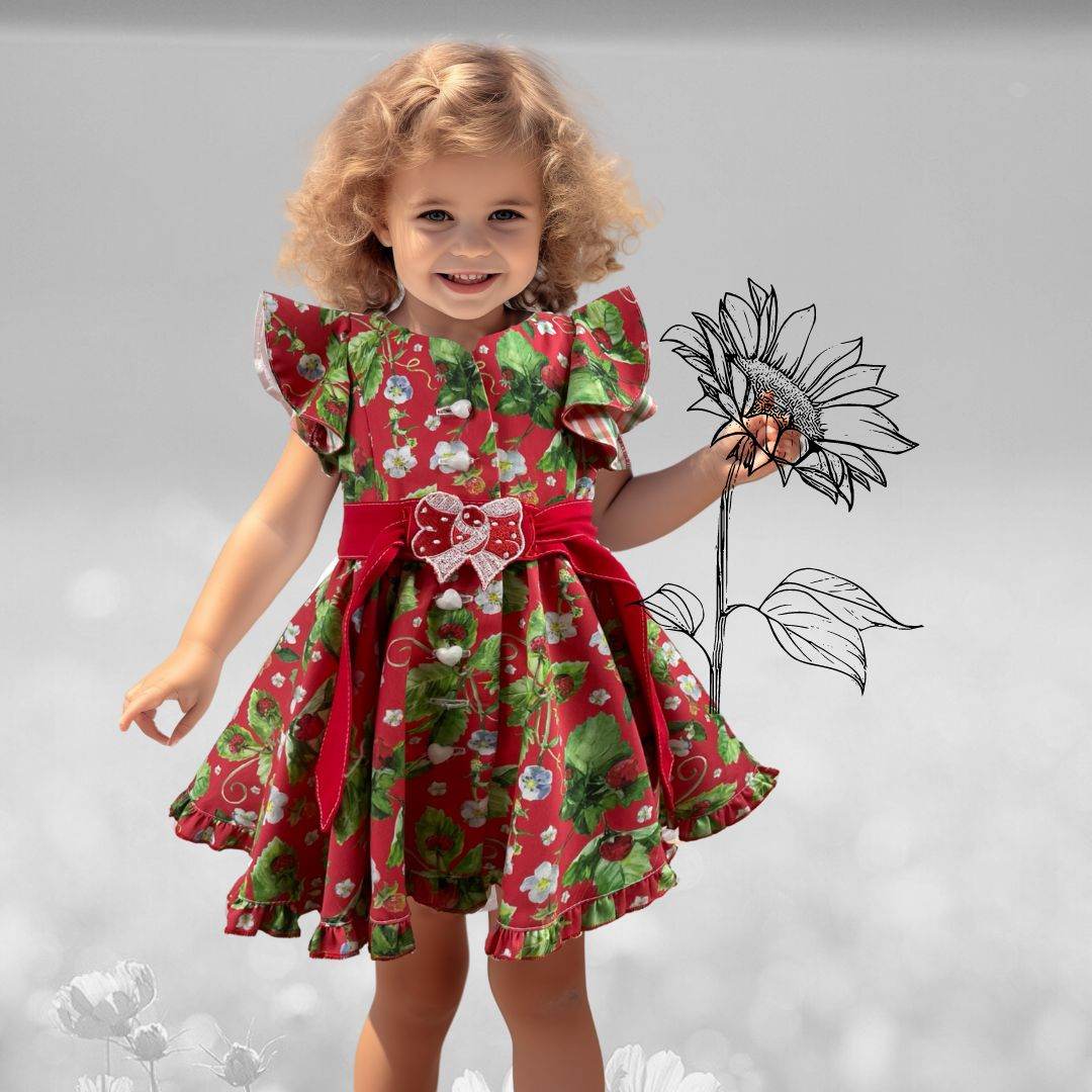 Schnittmuster Kinder Kleid Moni | kurzarm | Flügelärmel | - Sewando