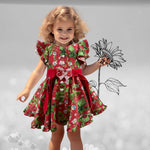 Schnittmuster Kinder Kleid Moni | kurzarm | Flügelärmel | - Sewando