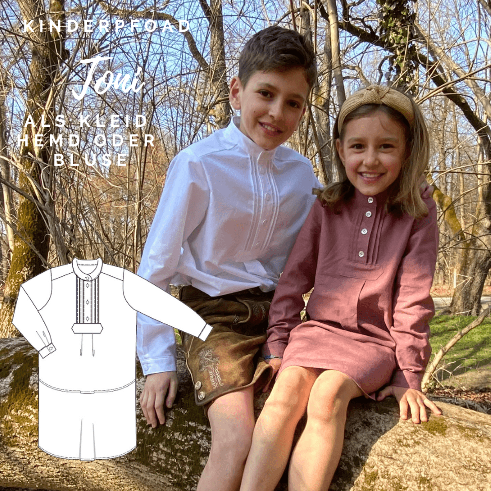Schnittmuster Kinderpfoad Toni Gr. 104-158 Kleid, Hemd, Bluse : - Sewando