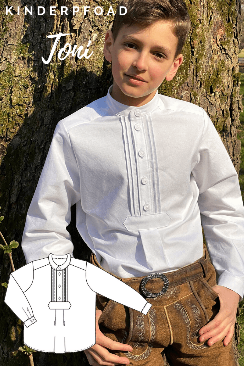 Schnittmuster Kinderpfoad Toni Gr. 104-158 Kleid, Hemd, Bluse - Sewando