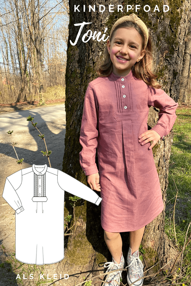 Schnittmuster Kinderpfoad Toni Gr. 104-158 Kleid, Hemd, Bluse - Sewando