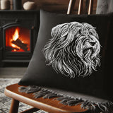 Stickdatei Bearded Collie "Maddox" - realistisch - FÜR DUNKLE STOFFE