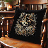 Stickdatei Schildpatt Katze "Frieda" - realistisch - FÜR DUNKLE STOFFE