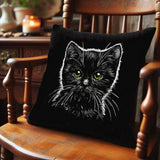 Stickdatei schwarze Katze "Enso" - realistisch - FÜR DUNKLE STOFFE