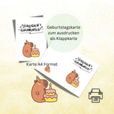 Geburtstagskarte 7 Capybara zum ausdrucken