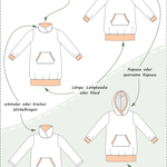 Klara - Longhoodie und Sweatkleid für Kinder - mit Kapuze/Wickelkragen Gr. 86-158 - Sewando