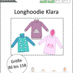 Klara - Longhoodie und Sweatkleid für Kinder - mit Kapuze/Wickelkragen Gr. 86-158 - Sewando