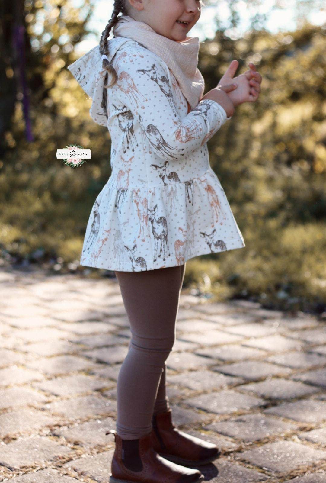 Kleid Jane – Schnittmuster für Kinderkleid & Tunika mit Kapuze Gr. 86-146 - Sewando