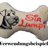 Stickdatei Airedale Terrier "Marlin" - realistisch - FÜR HELLE STOFFE