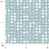 Stoffdesign: Knuddelbande – nahtloses dichtes Kombi-Muster in weiß auf blauem Hintergrund - Sewando