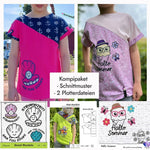 Kombipaket Schnittmuster Main PiniShirt Gr. 80-164 + 2 Plotterdateien Kawai Muscheln & Hallo Sommer - Sewando