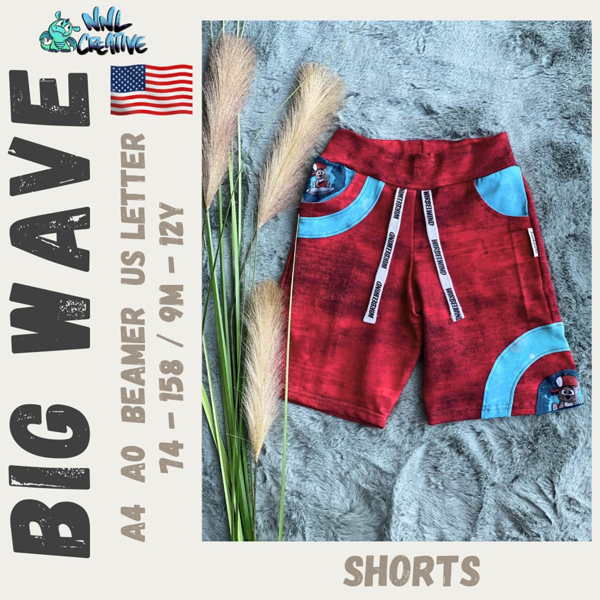 Schnittmuster / Sewing Pattern *Big Wave Shorts* Size 74-158 / 9m - 12 Years - Sewando
