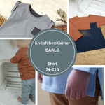 Longshirt, Langarmshirt, KK CARLO, Schnittmuster & Nähanleitung, Gr. 74-116 - Sewando