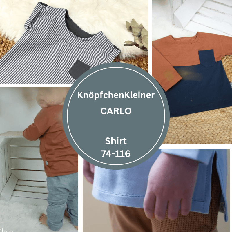 Longshirt, Langarmshirt, KK CARLO, Schnittmuster & Nähanleitung, Gr. 74-116 - Sewando