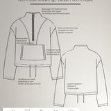 Schnittmuster Pullover mit Reißverschluss Stehkragen PDF Schnittmuster Sweater
