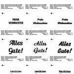 Stickdatei Set Rahmen und Schriftzüge Danke, Viel Glück, Für Euch, Für Dich, Herzlichen Glückwunsch, Frohe Weihnachten - Sewando