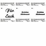 Stickdatei Set Rahmen und Schriftzüge Danke, Viel Glück, Für Euch, Für Dich, Herzlichen Glückwunsch, Frohe Weihnachten - Sewando
