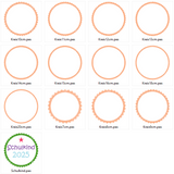 Stickdatei - Kreis Blume Button Rahmen mit Wellenrand in 13 Größen Applikation