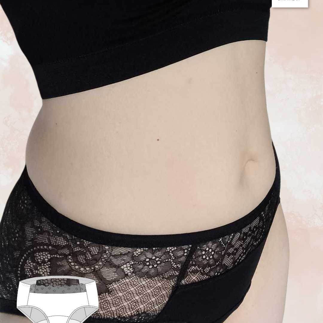 Schnittmuster #RubynSlippy Periodenslip, Periodenunterwäsche, Menstruationsslip Gr. 28-58 - Sewando
