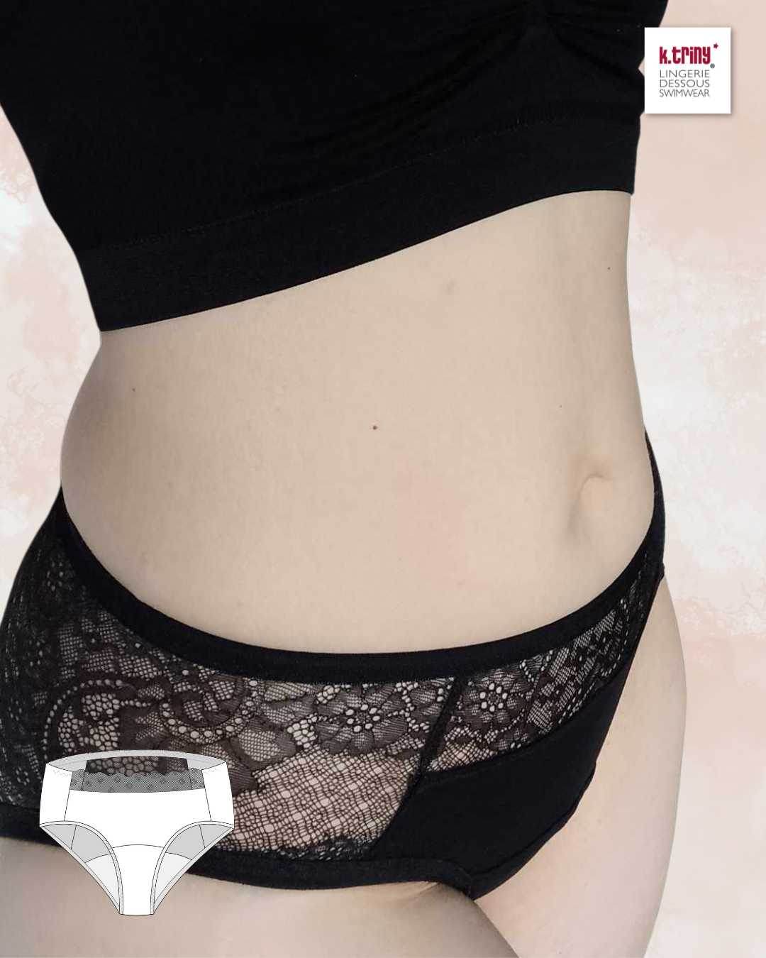 Schnittmuster #RubynSlippy Periodenslip, Periodenunterwäsche, Menstruationsslip Gr. 28-58 - Sewando