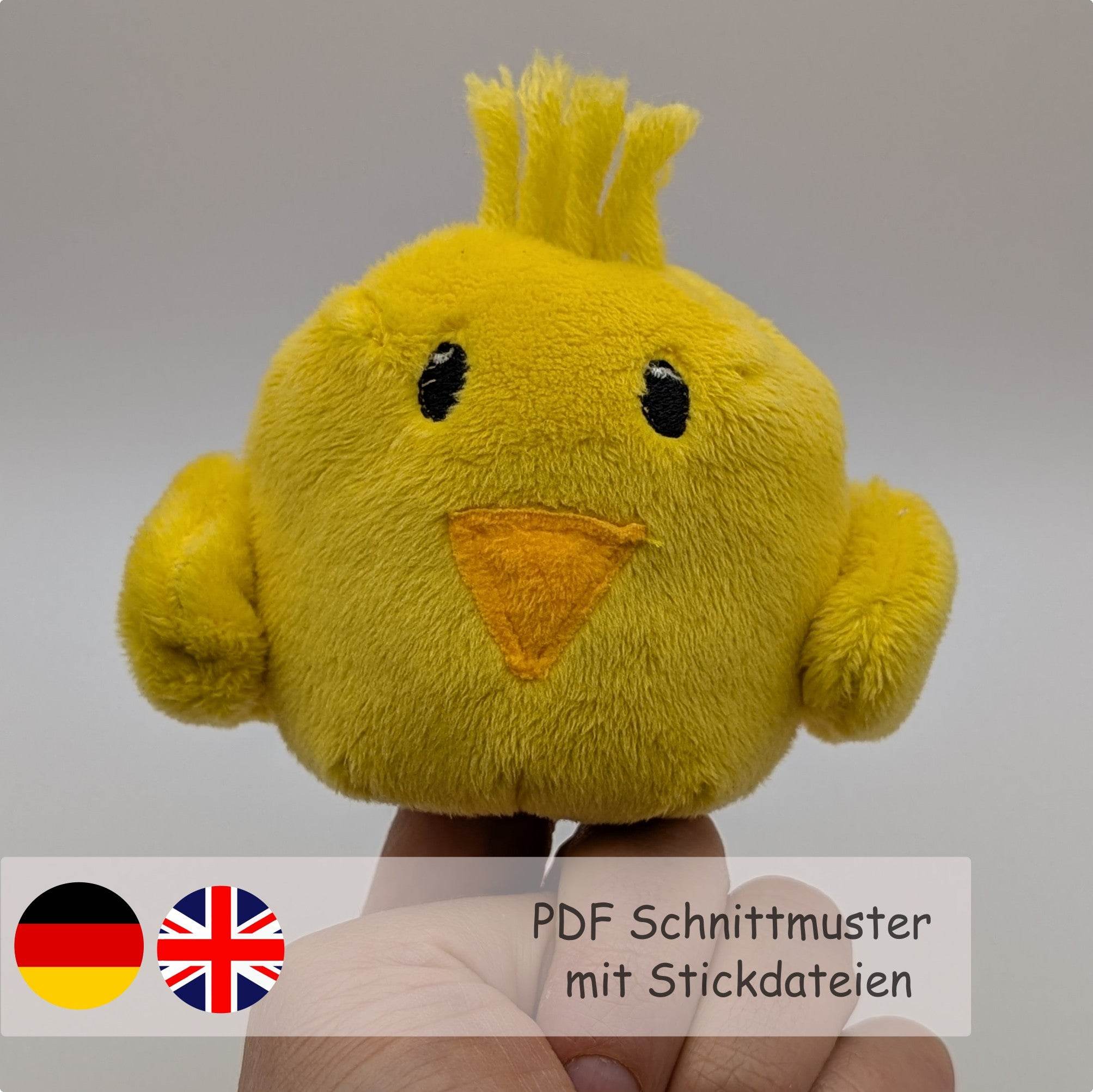Fingertier Küken - Nähanleitung und Schnittmuster inklusive Stickdateien - Sewando