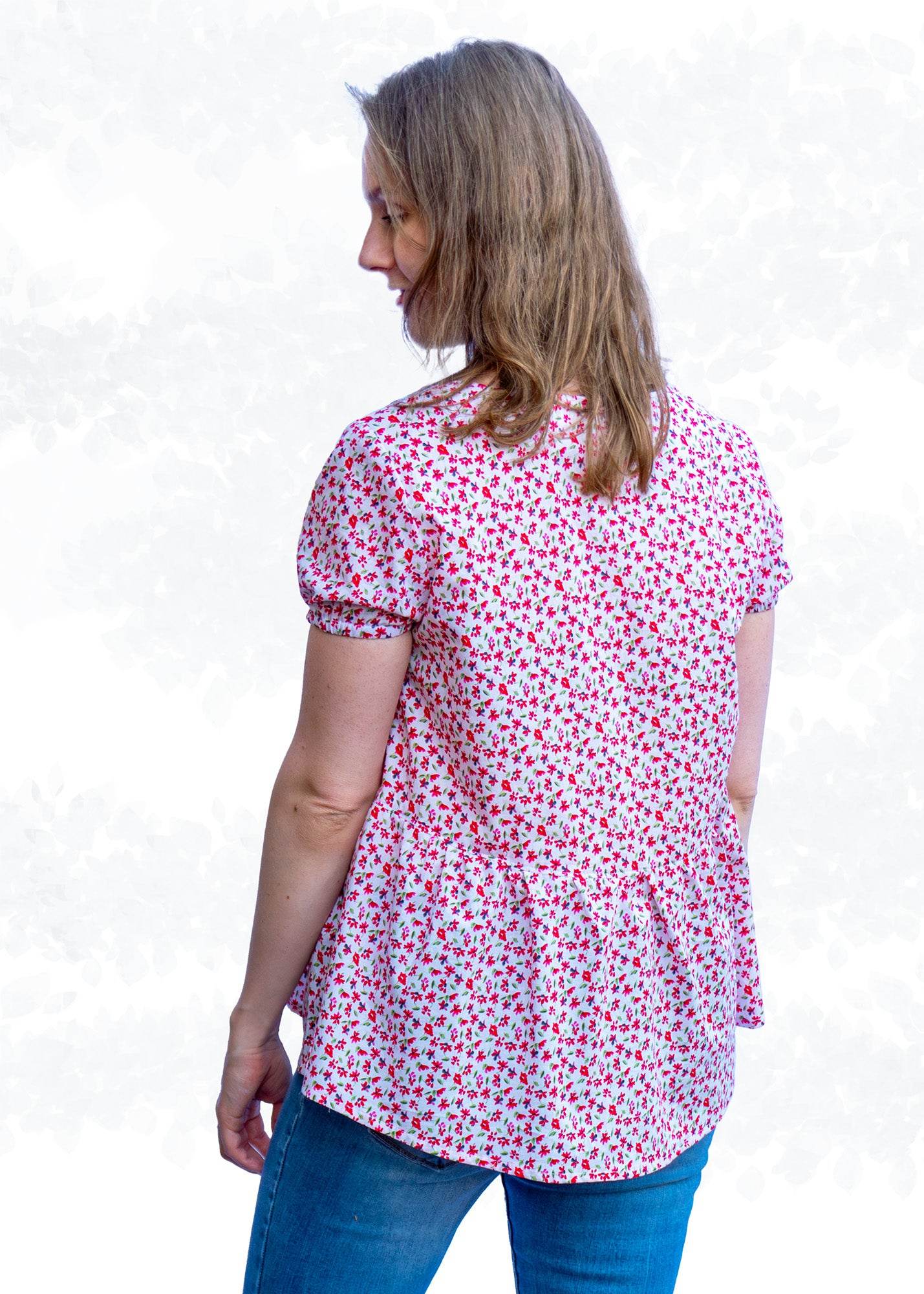 Schnittmuster Marie – Boho Bluse & Kleid mit Saumrüsche Gr. 34-50 / BU 80-116 - Sewando