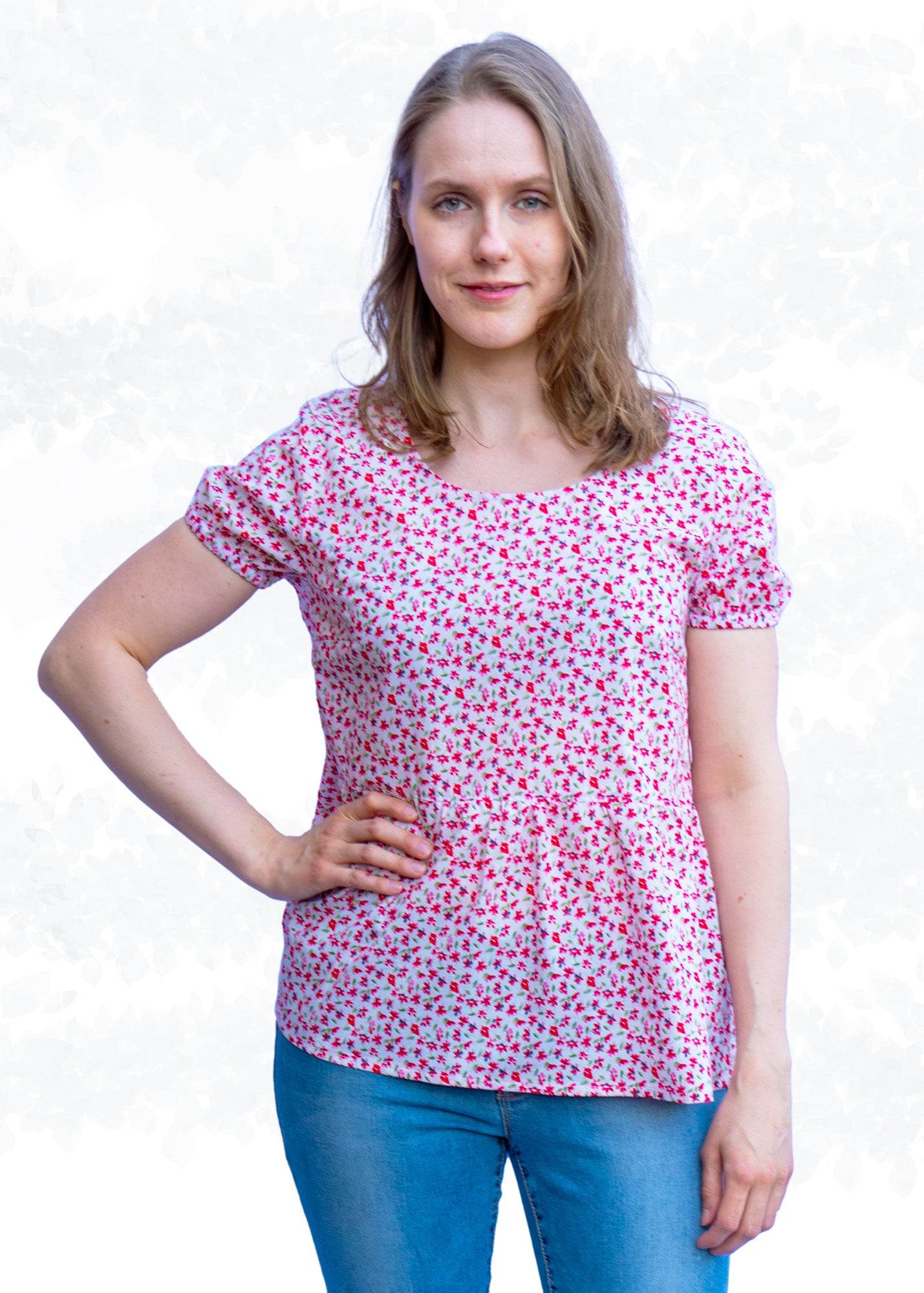 Schnittmuster Marie – Boho Bluse & Kleid mit Saumrüsche Gr. 34-50 / BU 80-116 - Sewando