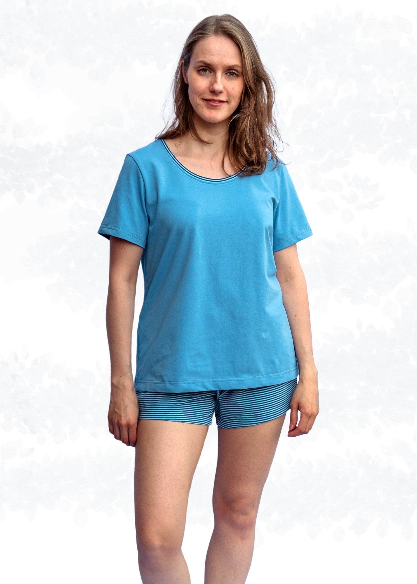 Schnittmuster Jersey-Schlafanzug - Pyjama Set mit Shirt & Hose für Damen Gr. 34-50 / BU 80-116 - Sewando