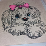 Stickdatei  - WENIGER STICHE - Shi Tzu "Laila" - realistisch - FÜR HELLE STOFFE